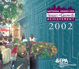 Image shows the cover of the 2002 National Award for Smart Growth Achievement Booklet.
